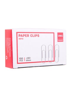 Deli Deli Paper Clips - 50mm, Silver, Nickel Plated, E39713  - Image 3