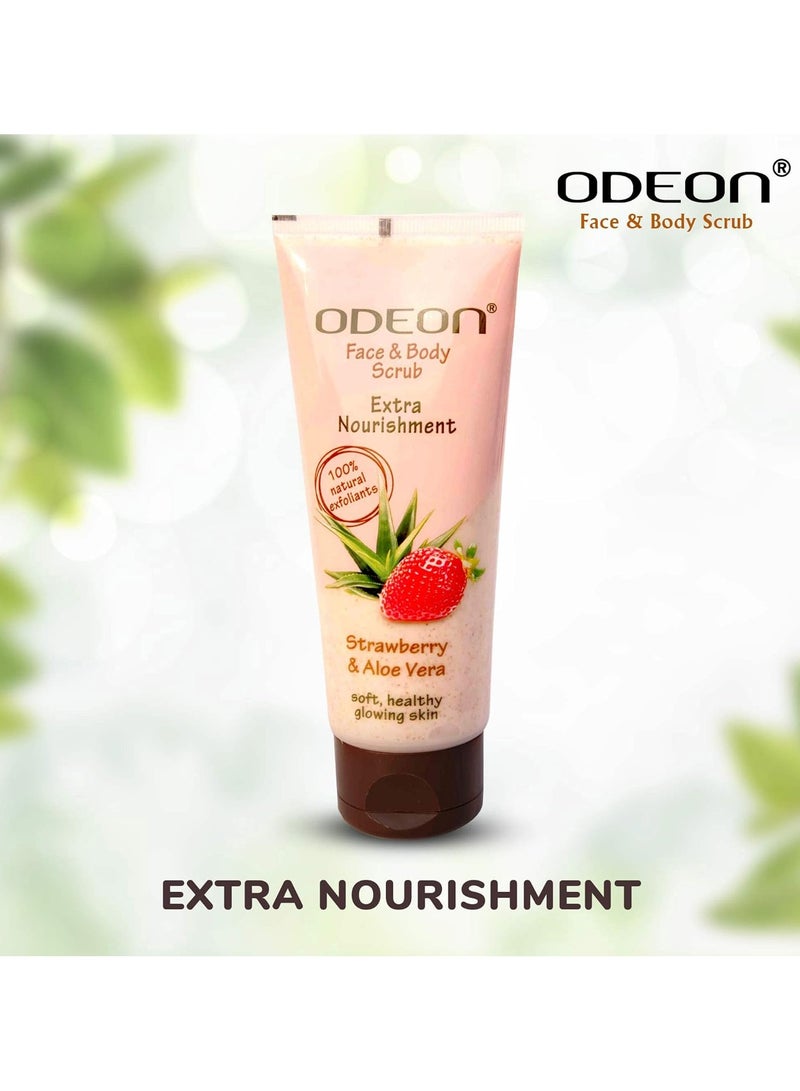 Odeon ODEON Face and Body Scrub 100ml (Strawberry and Aloe Vera) - Image 2