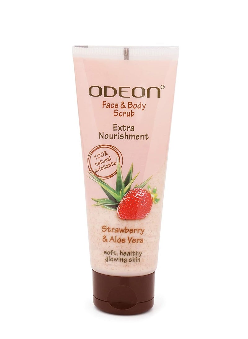 Odeon ODEON Face and Body Scrub 100ml (Strawberry and Aloe Vera) - Image 1