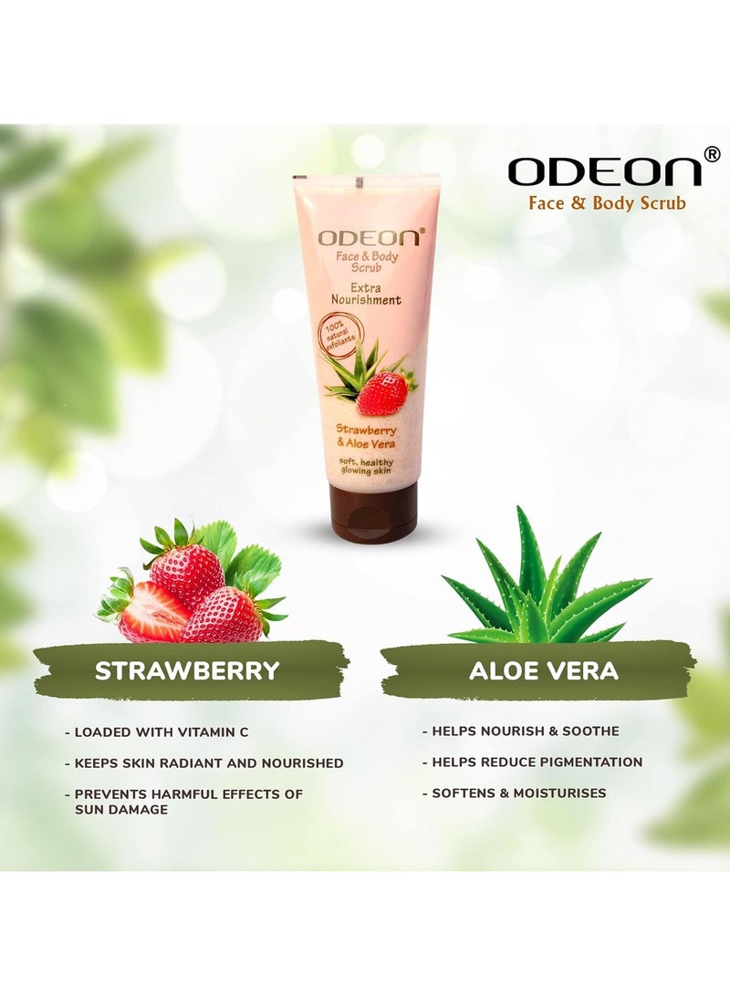 Odeon ODEON Face and Body Scrub 100ml (Strawberry and Aloe Vera) - Image 4