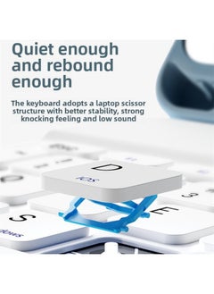 Generic Bluetooth Keyboard For Apple For Huawei Mobile Phone Tablet Ipad Wonderful Control Wireless Mute Keyboard Mouse Suit-Specifications:10inch Bluetooth Keyboard + Single-mode Mouse Battery + Box Bottom Color Qingshan Dai  - Image 4