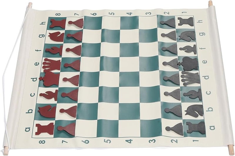 FILFEEL مجموعة شطرنج محمولة قابلة للطي مع 32 قطعة مثالية لمدرسة الشطرنج - Image 3