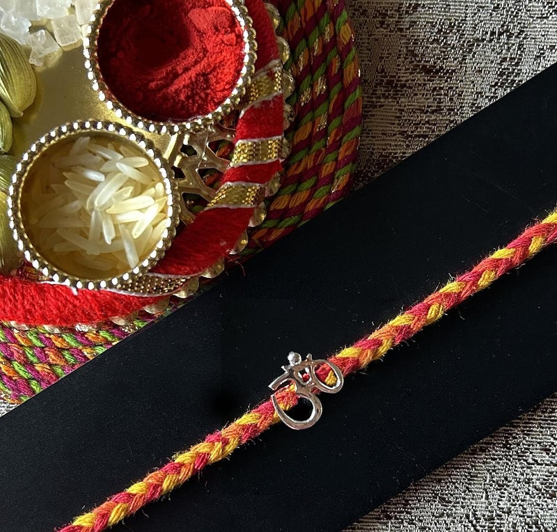 Northland Happy Rakhi Greeting Card with Om Silver Rakhi for Brother - Image 2