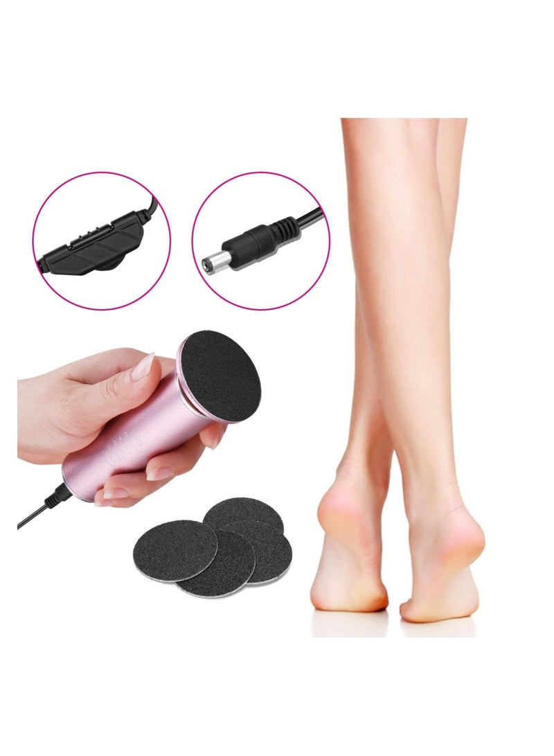 Arabest Electric Foot Callus Remover (Adjustable Speed) with 60pcs Replacement Sandpaper Discs, Powerful Pedicure Electronic Foot File for Women Men Dead Dry Hard Skin Calluses, Pink - Image 1