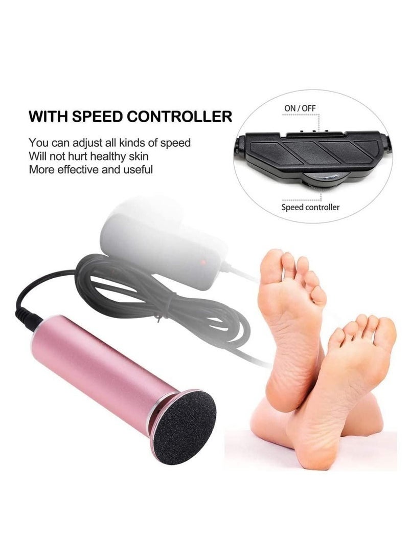 Arabest Electric Foot Callus Remover (Adjustable Speed) with 60pcs Replacement Sandpaper Discs, Powerful Pedicure Electronic Foot File for Women Men Dead Dry Hard Skin Calluses, Pink - Image 3