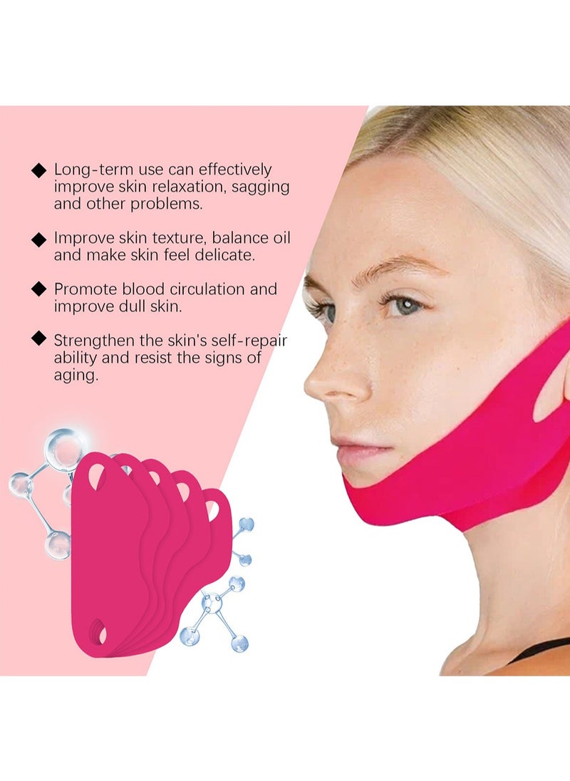 OUHOE Moisturizing Mask, V Line Facial Mask, Double Chin Reduce Lifting, Hydrating Anti-Wrinkle and Anti-Aging, Creating a V-Shaped Face for Women 5Pcs  - Image 5