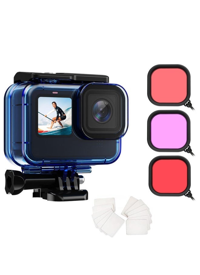 Generic Suitable For Gopro Accessories 9-13 Waterproof Case Suit Sports Camera Accessories Disassembly-free Lens Multiple Colors-Color:9-13 Waterproof Shell Set (blue)  - Image 1