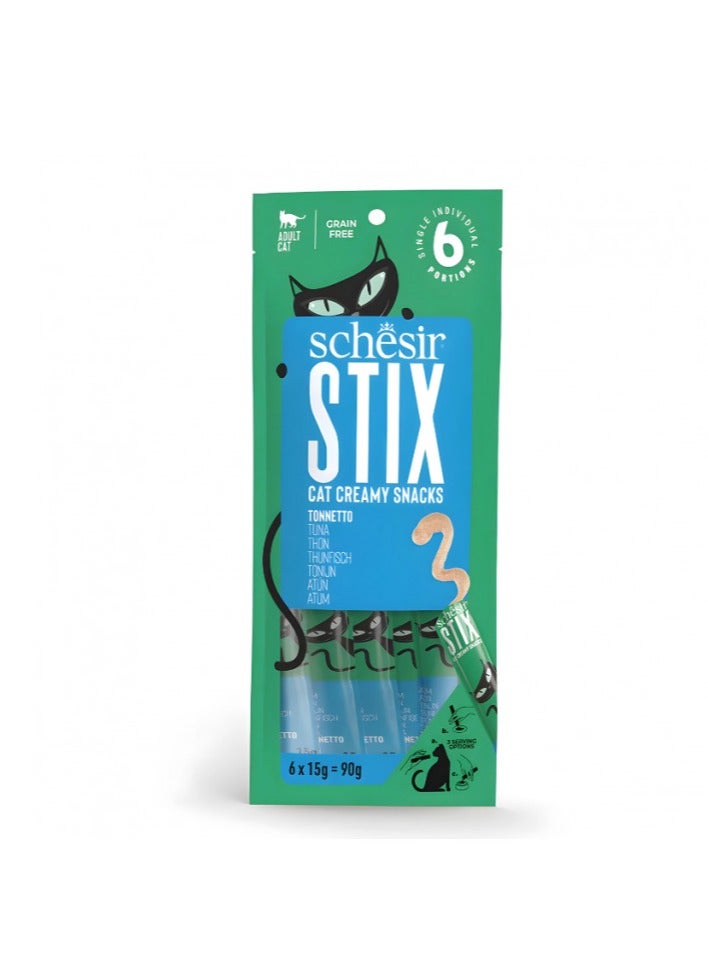 Schesir Stix Treat For Cat In Cream - Tuna 6x15g