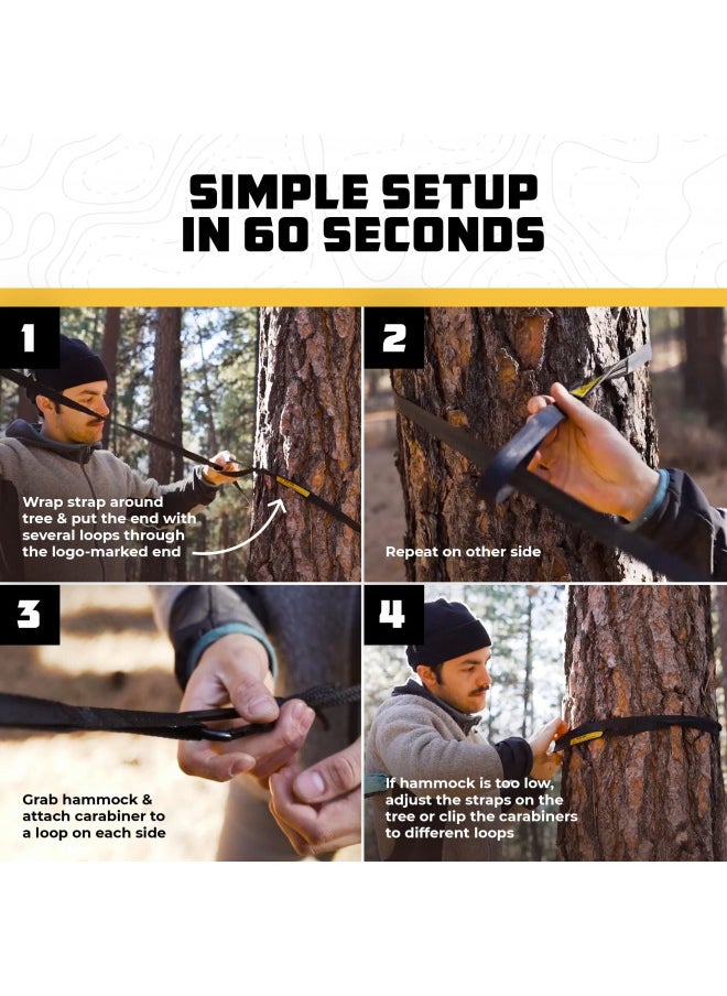 Wise Owl Outfitters - Wise Owl Outfitters Camping Hammock - Camping Essentials, Portable Hammock w/Tree Straps, Single or Double Hammock for Outside, Hiking, and Travel - Image 1