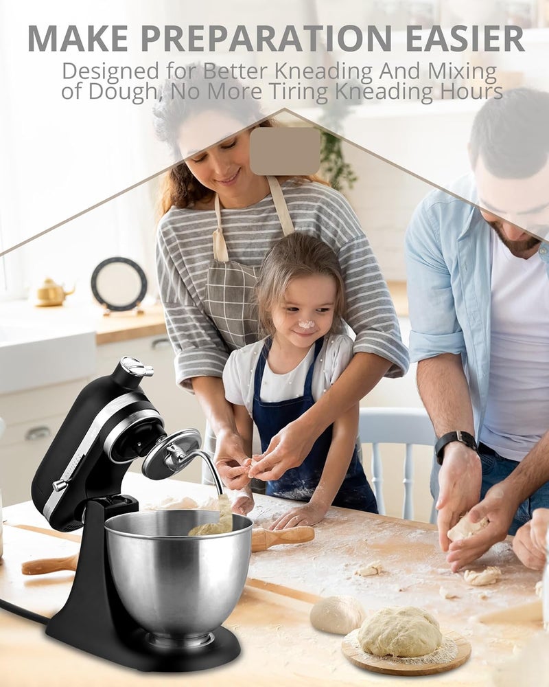 كاست ويف خطاف عجن من الفولاذ المقاوم للصدأ لخلاطات كيتشن إيد 4.5-5 كوارت ذات الرأس المائل، ملحق خطاف عجن حلزوني متوافق مع KSM150 K45DH 5KSM175، ملحق بديل متين - Image 4