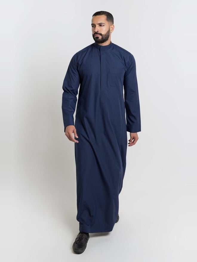 الشياكة ثوب كلاسيك رجالي صيفي، أزرق - 62 بوصة - Image 2