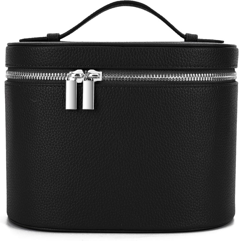 YFGBCX Makeup Bag Vanity Case with Removable Divider Travel Toiletry Bag Portable Cosmetic Bag Makeup Organizer Case, Black - Image 1