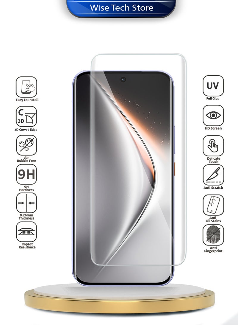Wtech Tecno Pova Curve 2 5G 2026 Premium Curved Edges UV Full Glue Full Cover Tempered Glass Screen Protector (MSGUCN) - Clear - Image 5