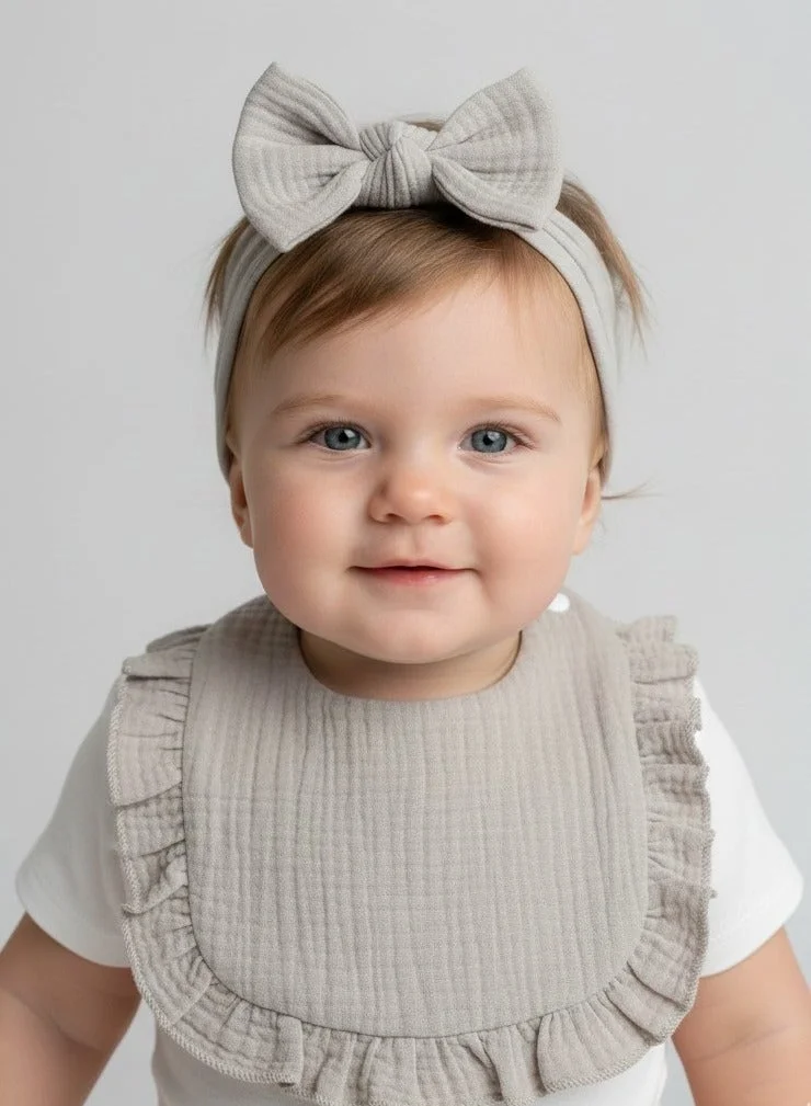 بيبي كلو Adorable Baby Bib and Headband Set
