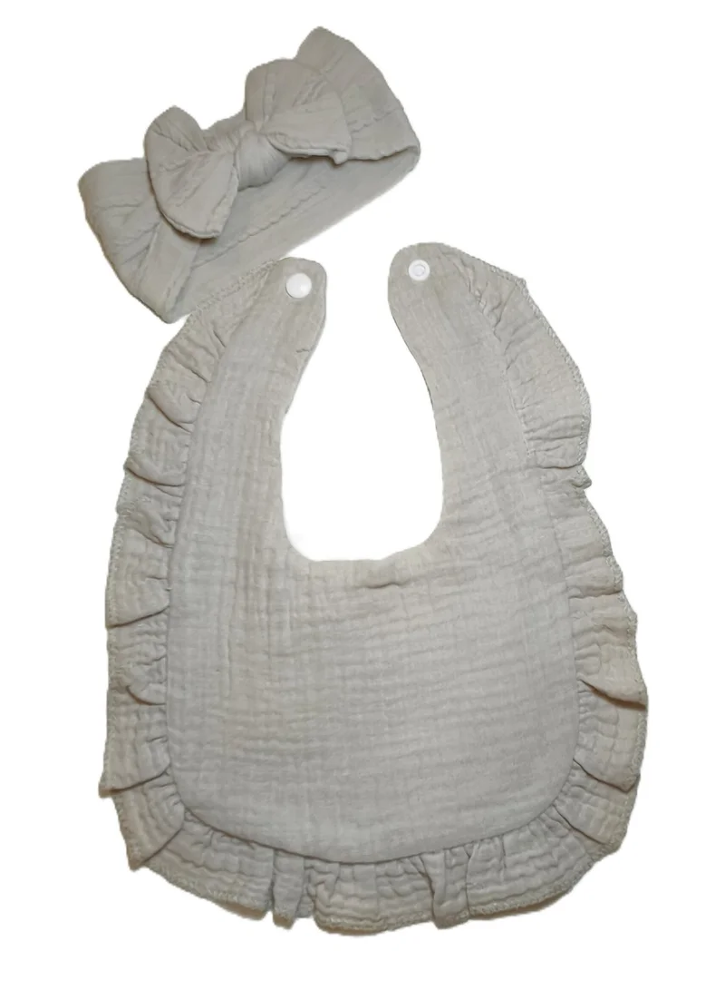 بيبي كلو Adorable Baby Bib and Headband Set