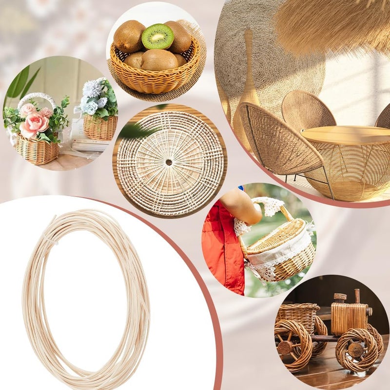 AHANDMAKER Basket Weaving Round Rattan for Basket Furniture Making Chair Weaving Repairing DIY Craft - Image 5