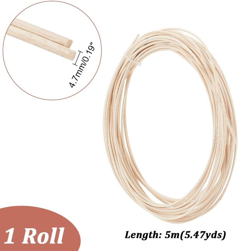 AHANDMAKER Basket Weaving Round Rattan for Basket Furniture Making Chair Weaving Repairing DIY Craft - Image 1