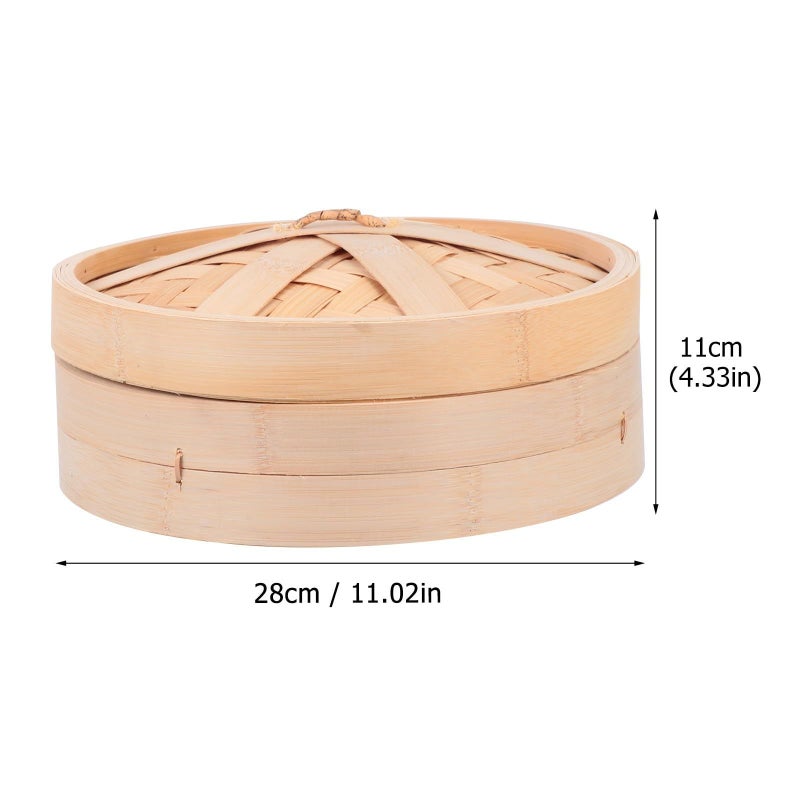 28cm Food Steamer Basket With Lid For Dumplings Vegetables And Asian Cuisine - Image 3