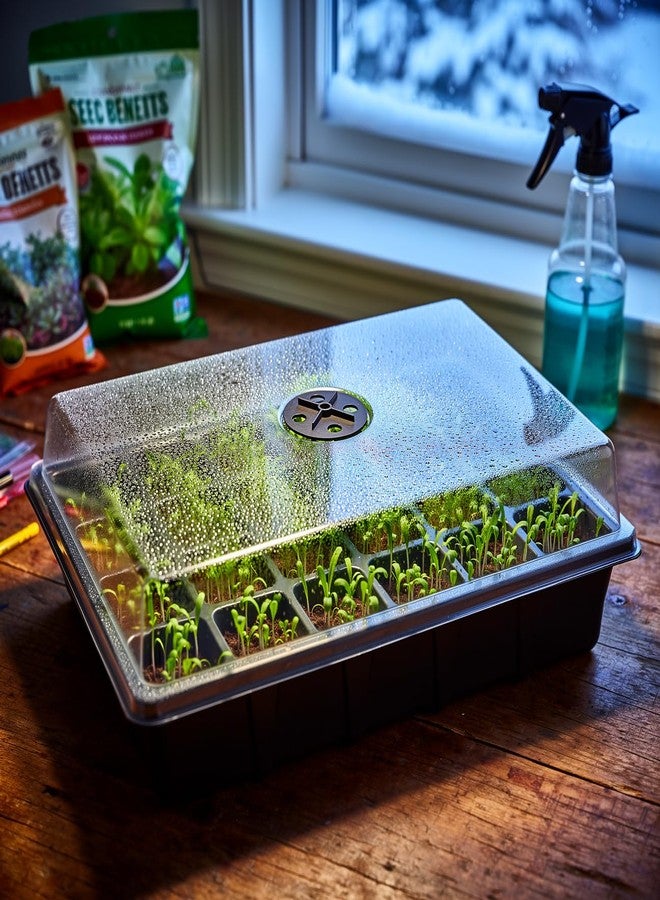 RooTrimmer Seed Starter Tray with Dome-5 Sets 24XL Cell Seedling Trays(Total 120 Cells), Plant Germination Tray with Humidity Vented Dome and Base, Mini Propagator Plant Greenhouse for Seed Growing - Image 3