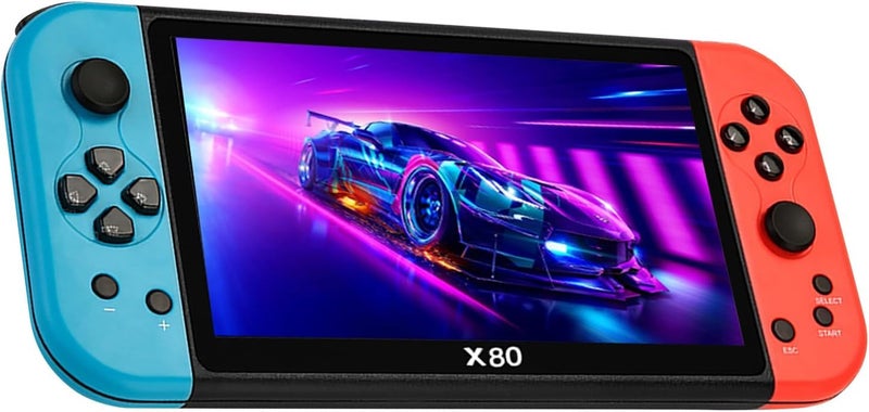 Derovan 7″ Retro Handheld Game Console – 10,000 Built-In Games, 10 Emulators, 16GB Expandable, Multimedia Pocket Console - Image 1