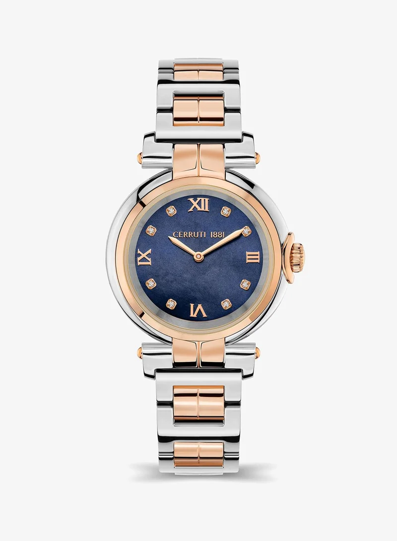 CERRUTI 1881 Sesia Ladies Stainless Steel Rose Gold Blue Mother Of Pearl Watch