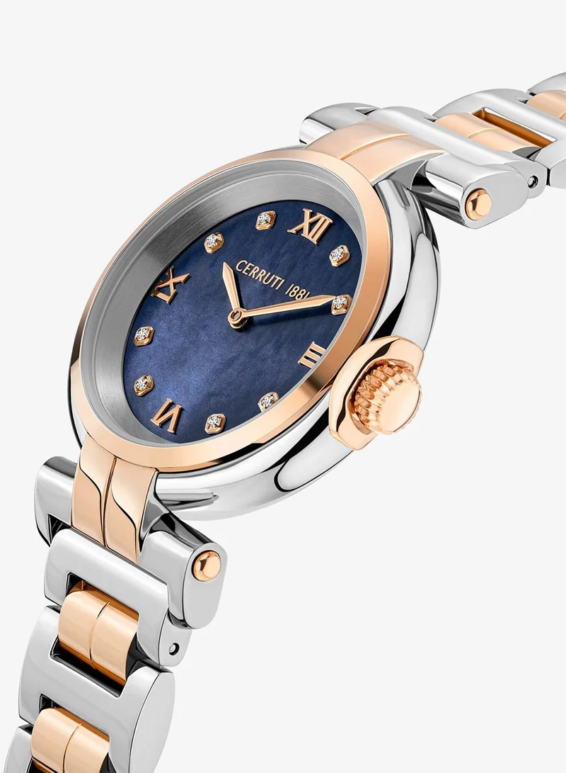 CERRUTI 1881 Sesia Ladies Stainless Steel Rose Gold Blue Mother Of Pearl Watch