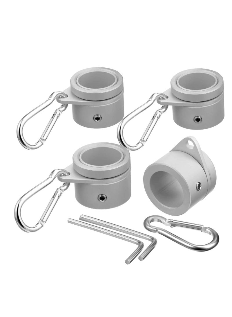 SYOSI Pieces Flag Pole Rings Aluminum Alloy Mounting Rings 360 Degree Rotating Flagpole Anti Wrap Flag Pole with Clip Hook for 1 Inch Diameter Flag Pole Silver  - Image 1
