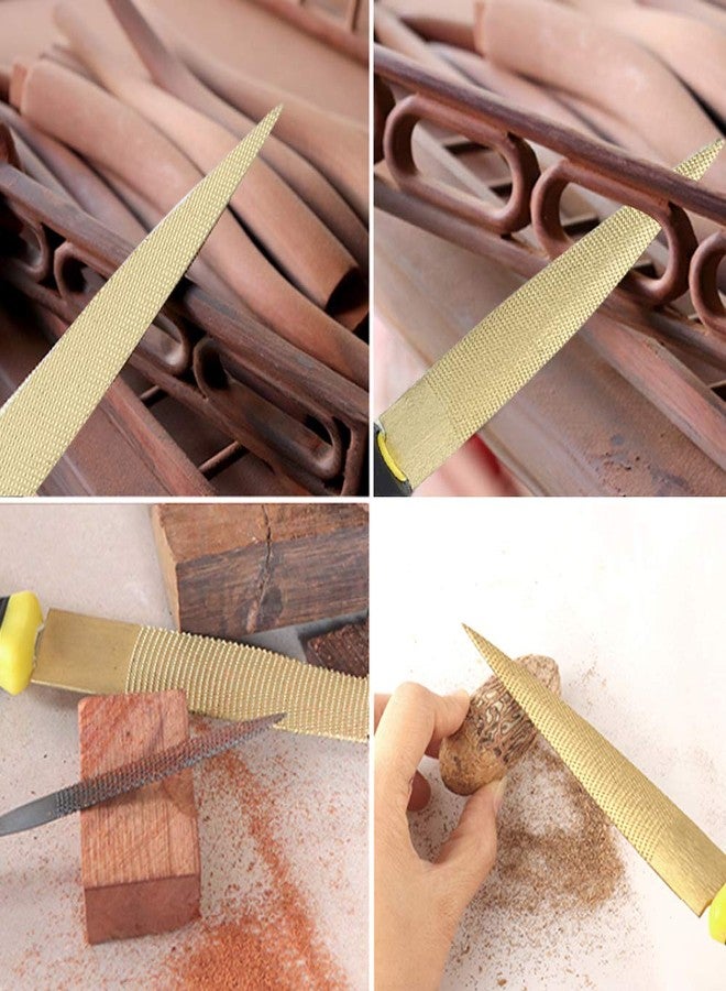 Haofy Wood Rasp File, Round Rasp, Half Round Hand Rasp, Premium Grade Carbon Steel Hand File, Golden Tapered Wood File Rasp DIY Craft Carpenter Woodworking Carving Tool(14in) - Image 4