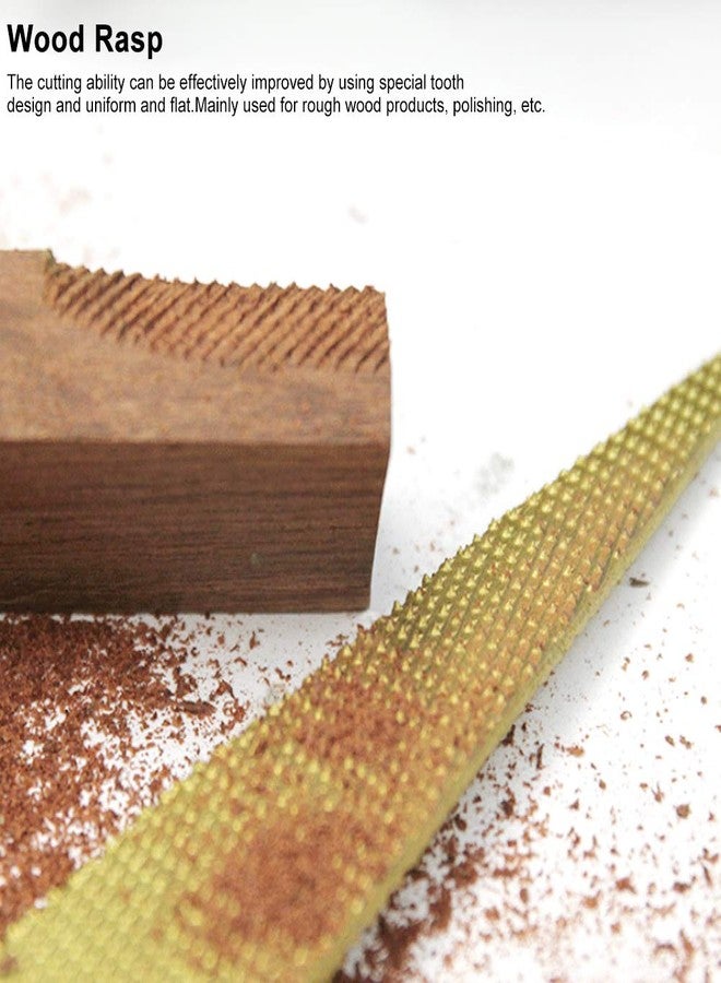 Haofy Wood Rasp File, Round Rasp, Half Round Hand Rasp, Premium Grade Carbon Steel Hand File, Golden Tapered Wood File Rasp DIY Craft Carpenter Woodworking Carving Tool(14in) - Image 3