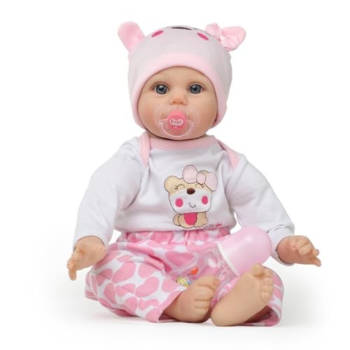 Kdudgso Reborn Baby Dolls Girl 22 Inch Realistic Silicone Baby Doll Real Life Bebe Dolls Lifelike Handmade Soft Vinyl Cloth Body with Feeding Kit Toys Gifts for Kids 3 Lucia - Image 1