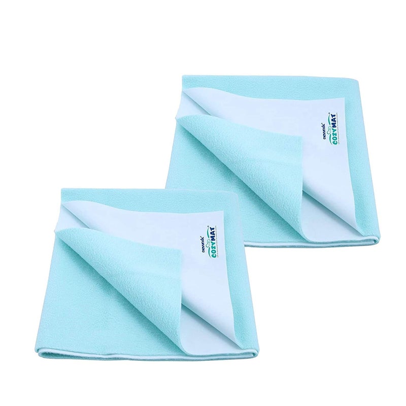 Newnik Quick Waterproof Dry Sheet Small Combo Pack of 2 Sea Green (Each Size : 50 cm x 70 cm) - Image 1