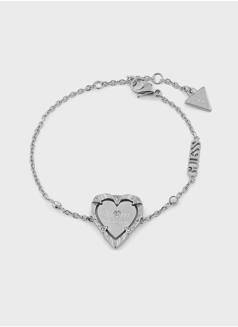 GUESS Heart Chakra Rose Quartz Bracelet  - Image 1