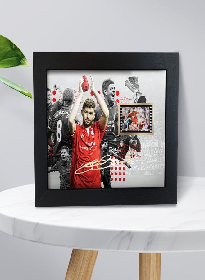ORIMAMI Signed Soccer Steven Gerrard Poster Framed Photo Gift 8x6 Inches,with 1x35mm Film Mini Cell Display,Amazing Gifts for Liverpool Fans - Image 2