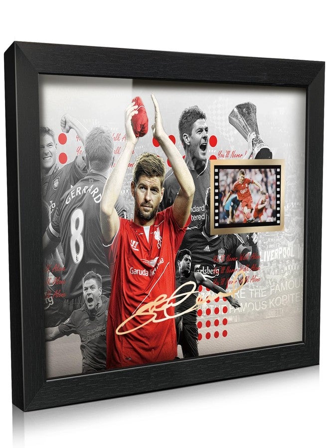 ORIMAMI Signed Soccer Steven Gerrard Poster Framed Photo Gift 8x6 Inches,with 1x35mm Film Mini Cell Display,Amazing Gifts for Liverpool Fans - Image 1