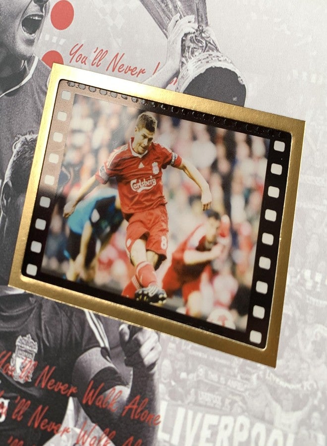 ORIMAMI Signed Soccer Steven Gerrard Poster Framed Photo Gift 8x6 Inches,with 1x35mm Film Mini Cell Display,Amazing Gifts for Liverpool Fans - Image 4