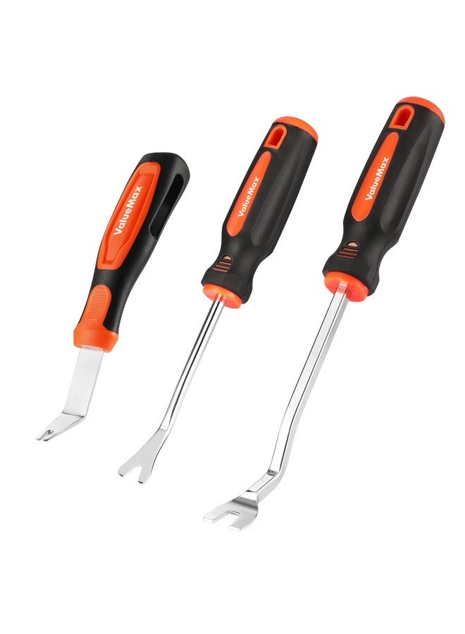 Valuemax 3Pcs Trim Removal Tool And Staple Remover Set, Heavy Duty Pry Tool Clip Removal Tool Staple Puller, Upholstery Tools For Removing Staples, Tacks, Auto Clip Fasteners, Door Panel, Dashboard - Image 1