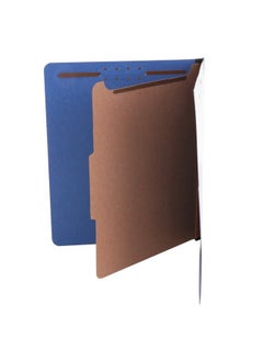 UNIVERSAL Unv10201 Letter Size 1 Divider Bright Colored Pressboard Classification Folders Cobalt Blue (10 Box)  - Image 4