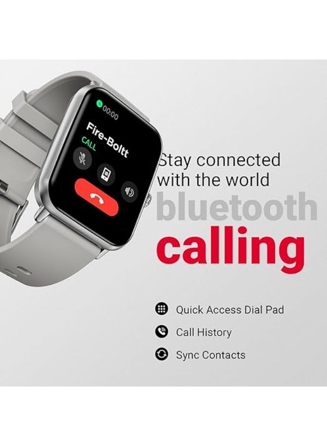 Fire-Boltt Ninja Call Pro Plus Bluetooth Calling Smart Watch, 1.83″ HD Display, AI Voice Assistant, 120+ Sports Modes, IP67 Waterproof, SpO2 & Heart Rate Monitor Smartwatch for Men & Women - Grey - Image 3