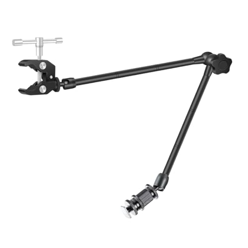 YUGAM Magic Articulating Arm, Universal 1/4" Camera Mount with Crab Clamp, Adjustable Multi-Angle Positioning, Black (21" Magic Arm with Crab Holder) - Image 1