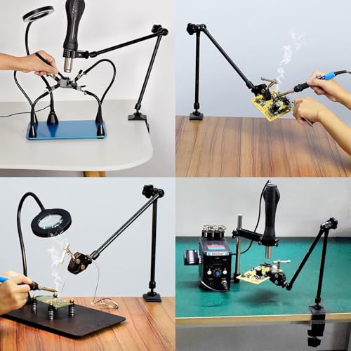 YUGAM Magic Articulating Arm, Universal 1/4" Camera Mount with Crab Clamp, Adjustable Multi-Angle Positioning, Black (21" Magic Arm with Crab Holder) - Image 2
