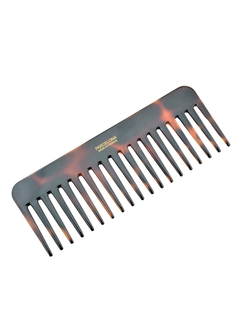 Parcelona - Parcelona French Wide Detangle Large 6 1/4" Celluloid No Static Salon Rounded Teeth Professional Volume Rake Hair Combs for Women and Girls, Made in France (Tortoise Shell Brown) - Image 1