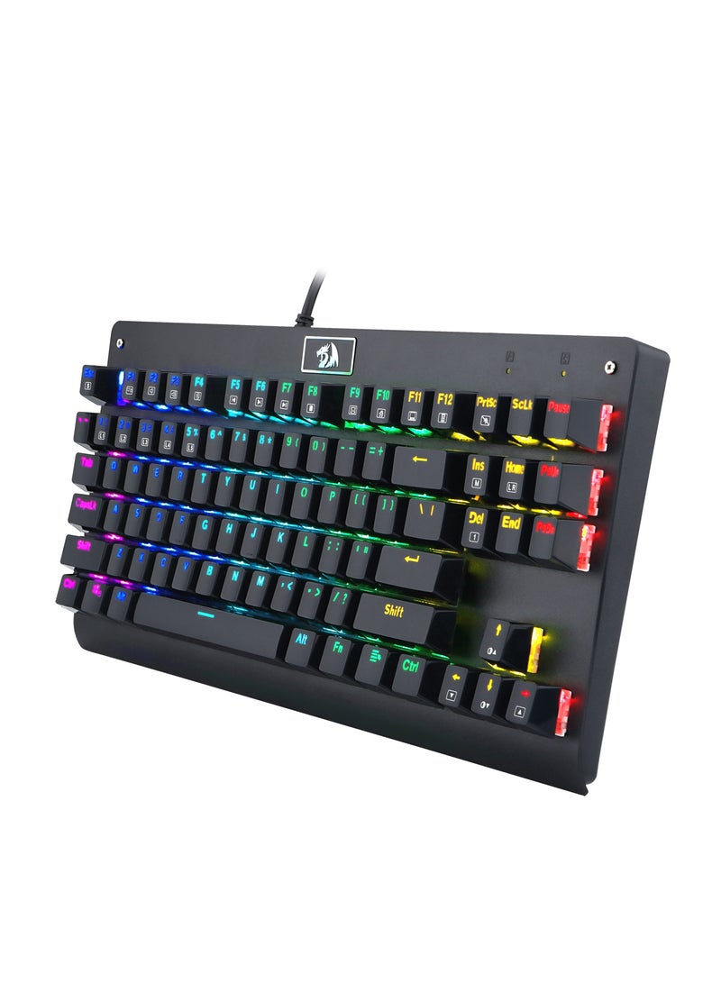 Keyboard Gaming Blue Switch USB Wired Mechanical 87Keys Backlit Mode With Keycap Puller  - Image 2