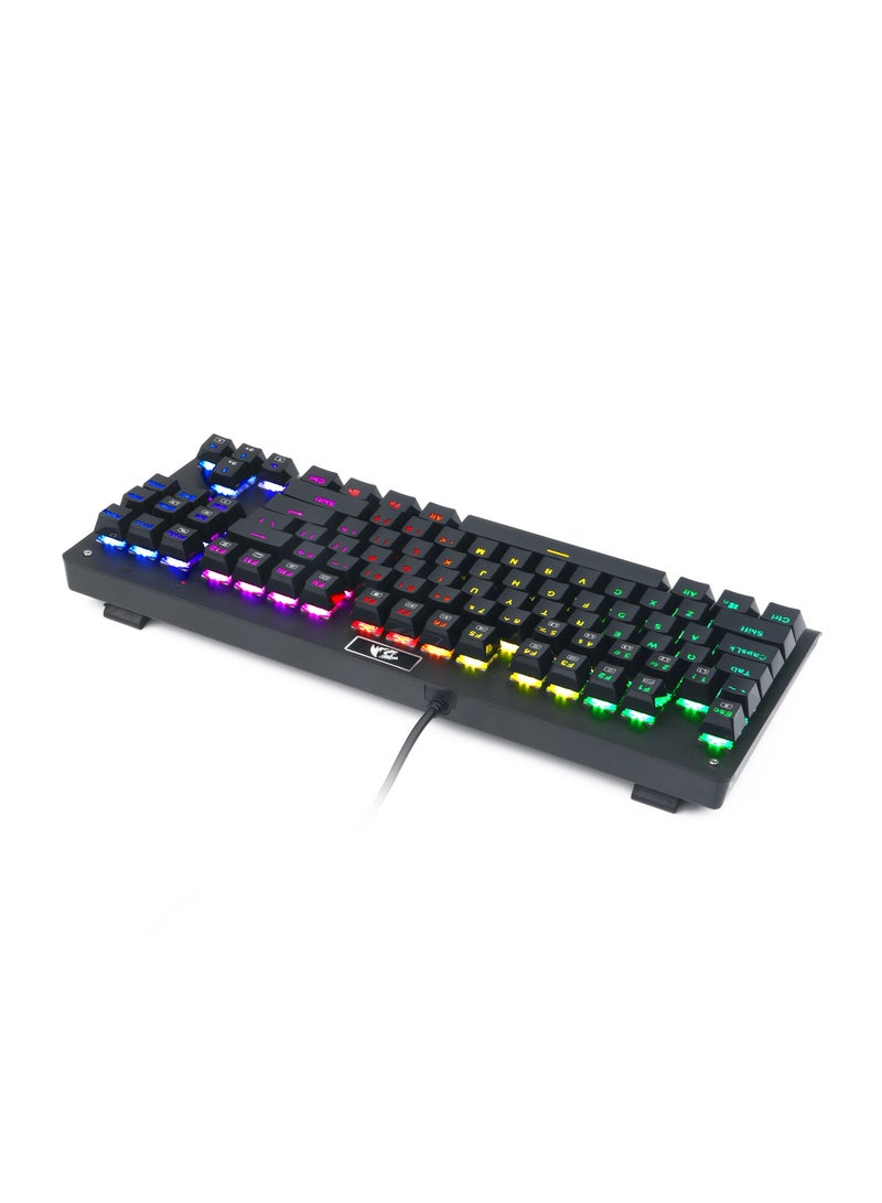 Keyboard Gaming Blue Switch USB Wired Mechanical 87Keys Backlit Mode With Keycap Puller  - Image 3