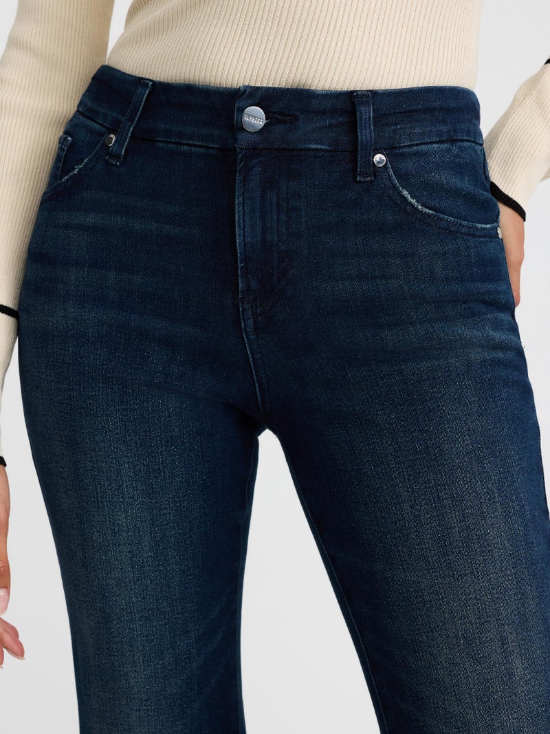 EXPRESS Womenâ€™s FlexX Jeans â€“ Mid Rise â€™70s-Inspired Stretch Flare Denim with Expanding Waistband and Comfortable Sculpt Fi - Image 5