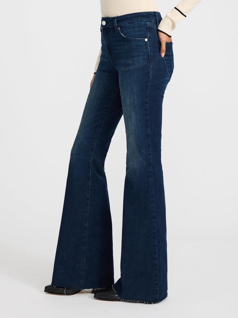 EXPRESS Womenâ€™s FlexX Jeans â€“ Mid Rise â€™70s-Inspired Stretch Flare Denim with Expanding Waistband and Comfortable Sculpt Fi - Image 2