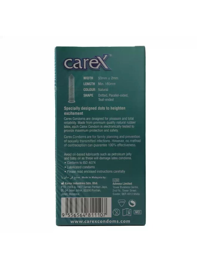 careX واقيات ذكرية كاريكس مزودة بنقاط، مصممة خصيصًا لزيادة الإثارة - 12 قطعة - Image 2