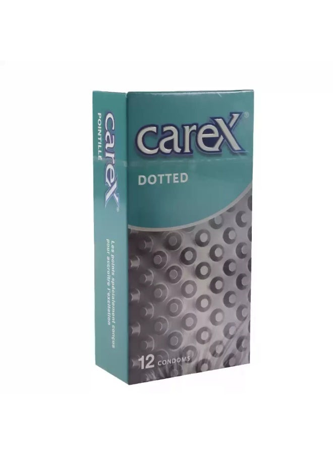 careX واقيات ذكرية كاريكس مزودة بنقاط، مصممة خصيصًا لزيادة الإثارة - 12 قطعة - Image 1