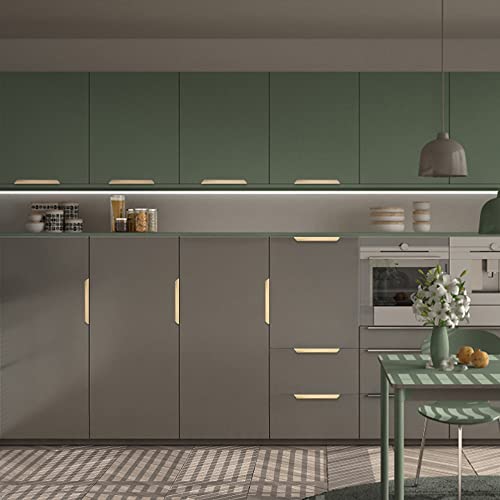 Malimali 10 Pack Gold Edge Finger Pulls for Cabinets 6" Kitchen Cabinet Pulls Handles Drawer Pulls Modern Aluminum Concealed Tab Pulls for Closet Door, Brushed Brass - Image 5