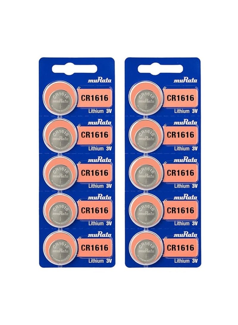 10-Pieces Murata CR1616 Lithium 3V (muRata) Japan Batteries