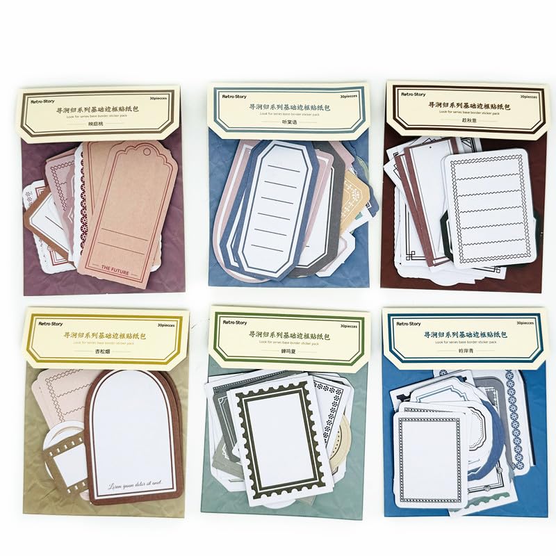 Koolemon 180pcs Scrapbooking Paper Stickers,Vintage Label Aesthetic Decoration Paper Decorative Sticker for DIY Decoupage Junk Journal Scrapbooking Supplies Multicolor - Image 2